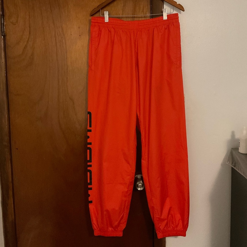 adidas Men's Bright Red Joggers with Black Lettering